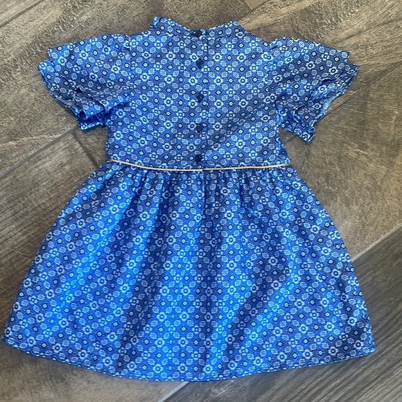 Janie and Jack Little Girls Blue Flutter Sleeve Dress - Picture 5 of 5